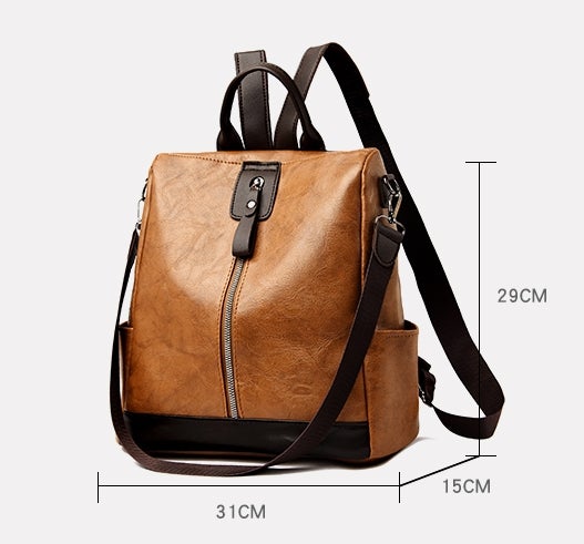 Maryam | Stylish and versatile leather backpack with large capacity