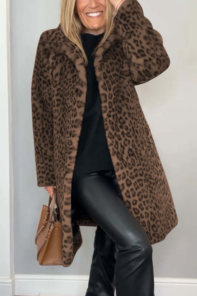 Linsey - Soft leopard long jacket