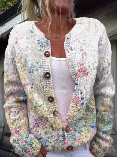 Andrea - Cardigan with floral motif