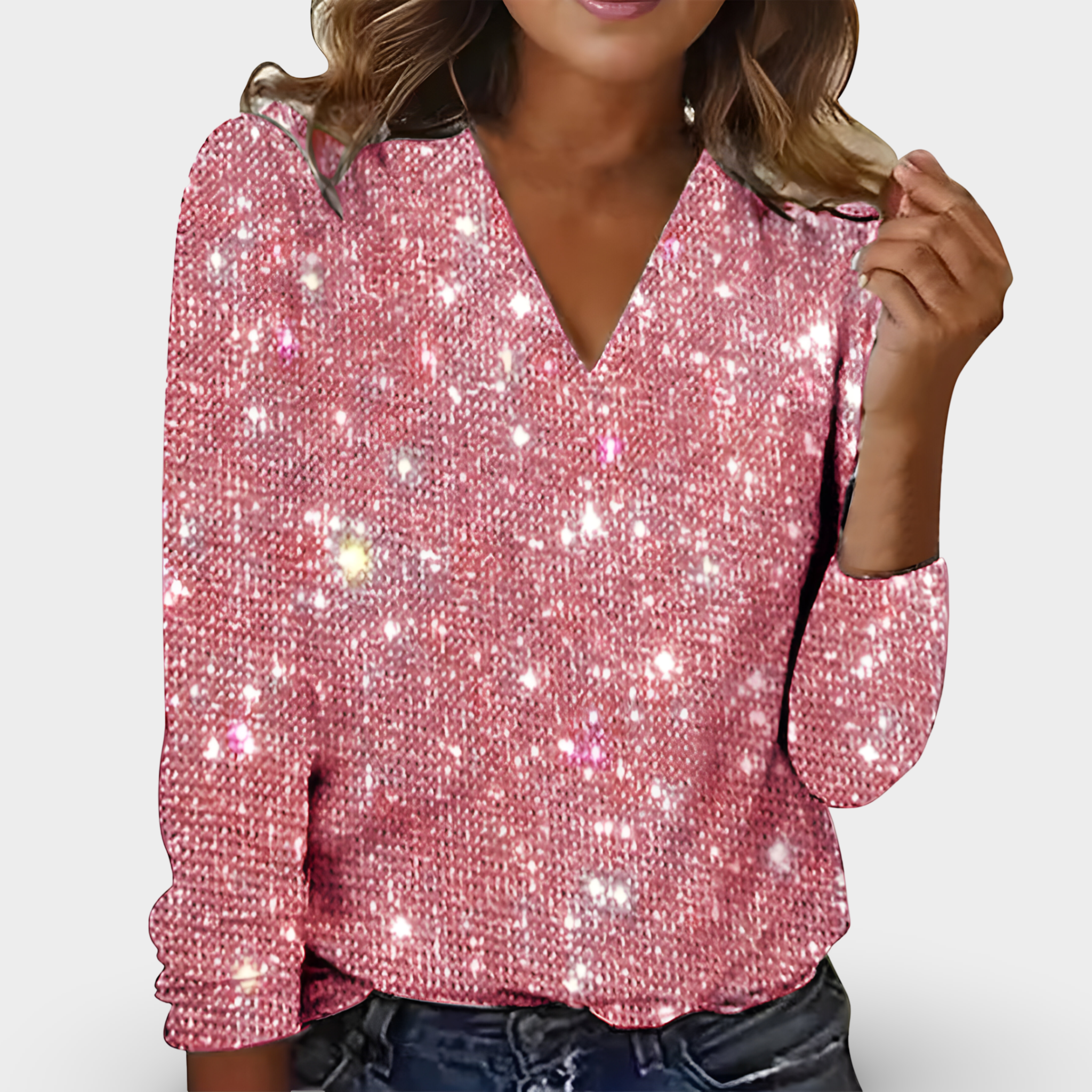 Victoria - V-neck diamond blouse