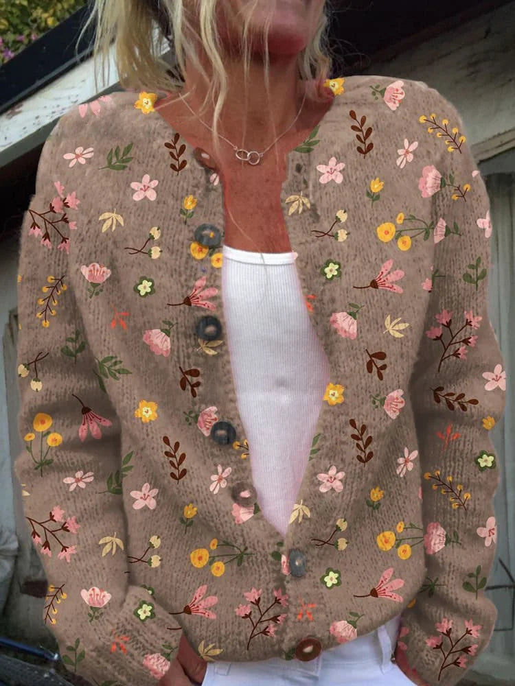 Andrea - Cardigan with floral motif