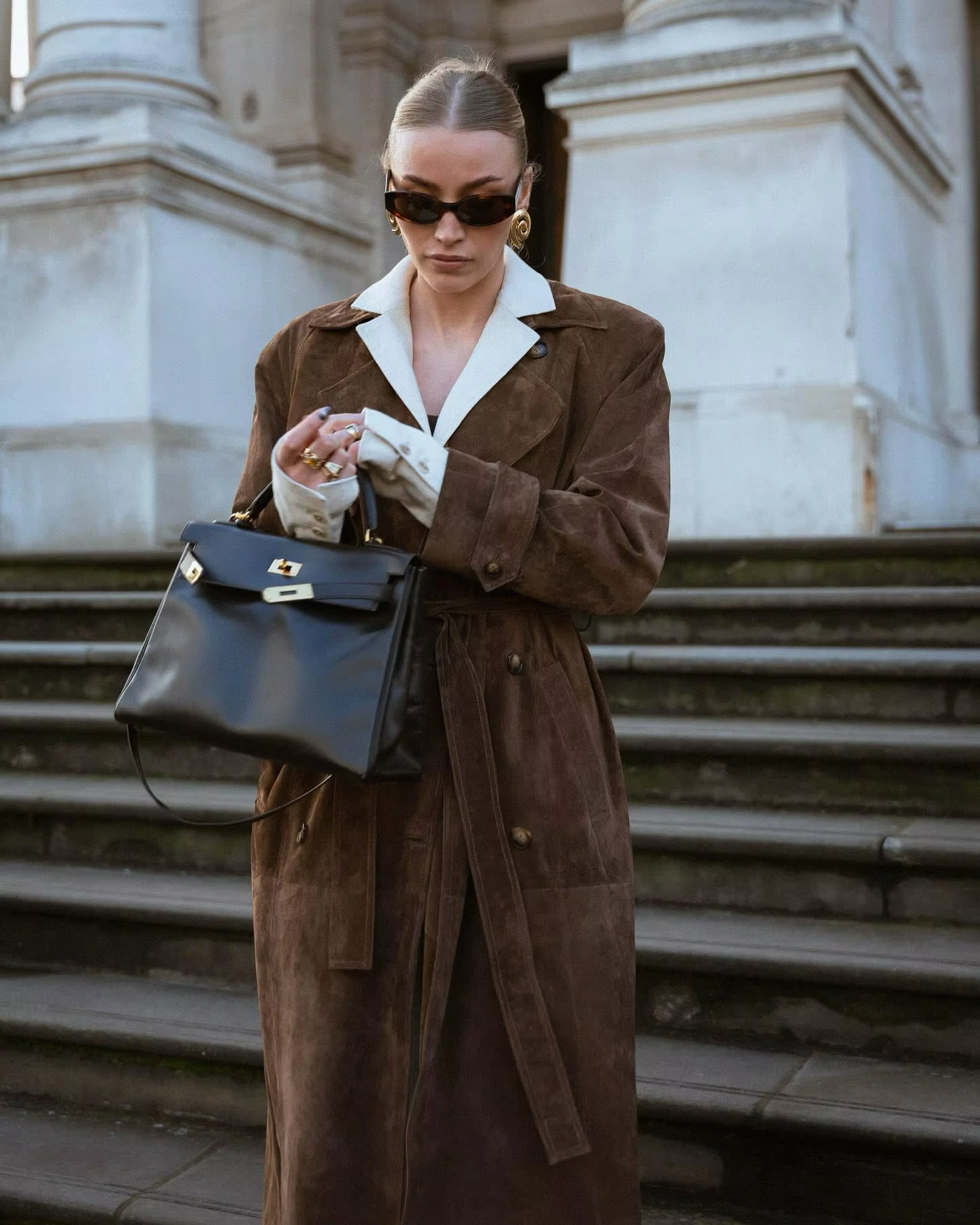 Jade - Suede trench coat