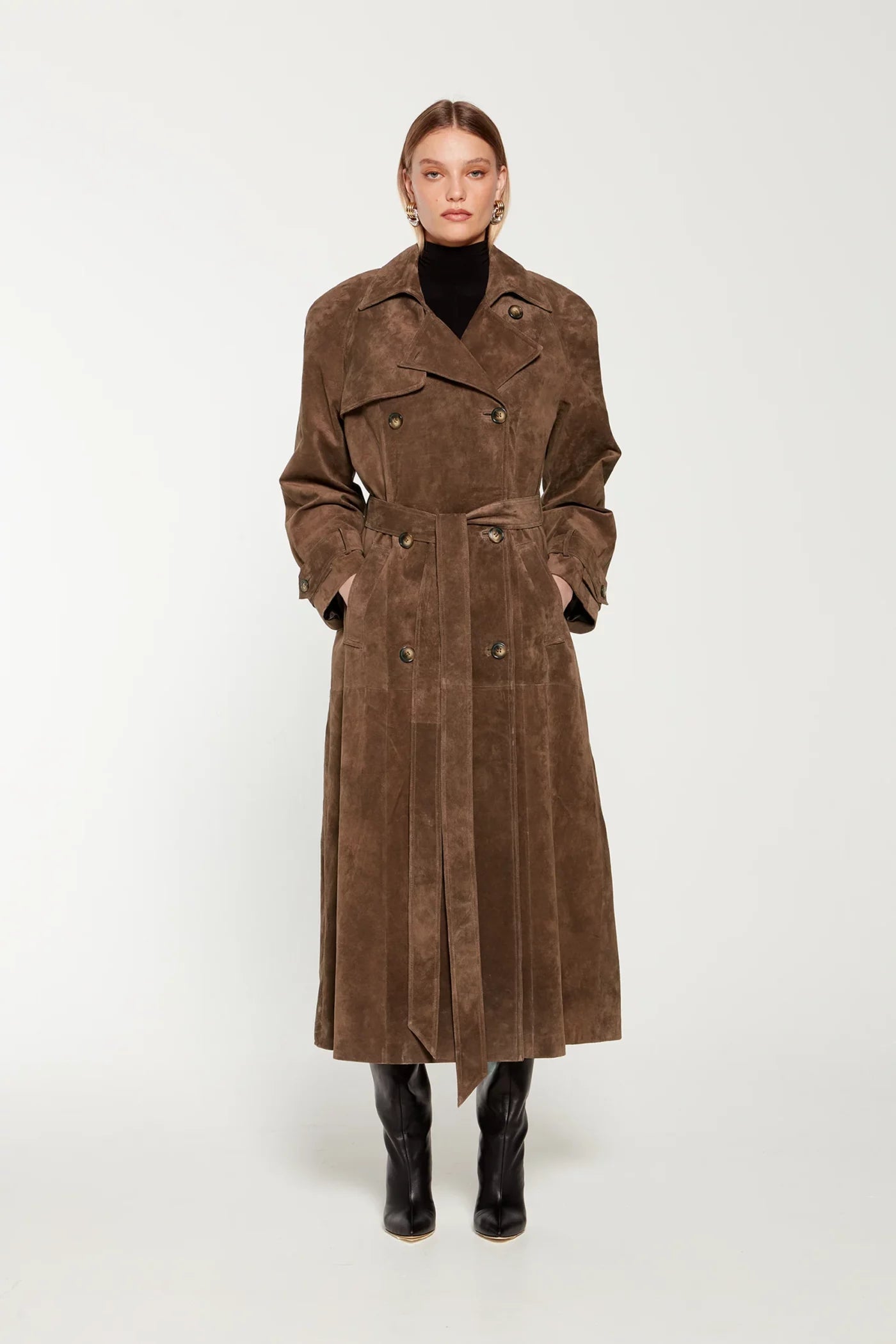 Jade - Suede trench coat