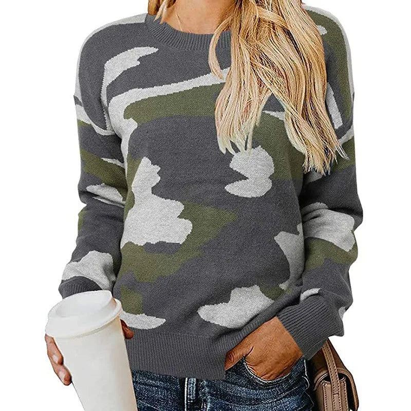 Essencia | Camouflage Leopard Knit Sweater