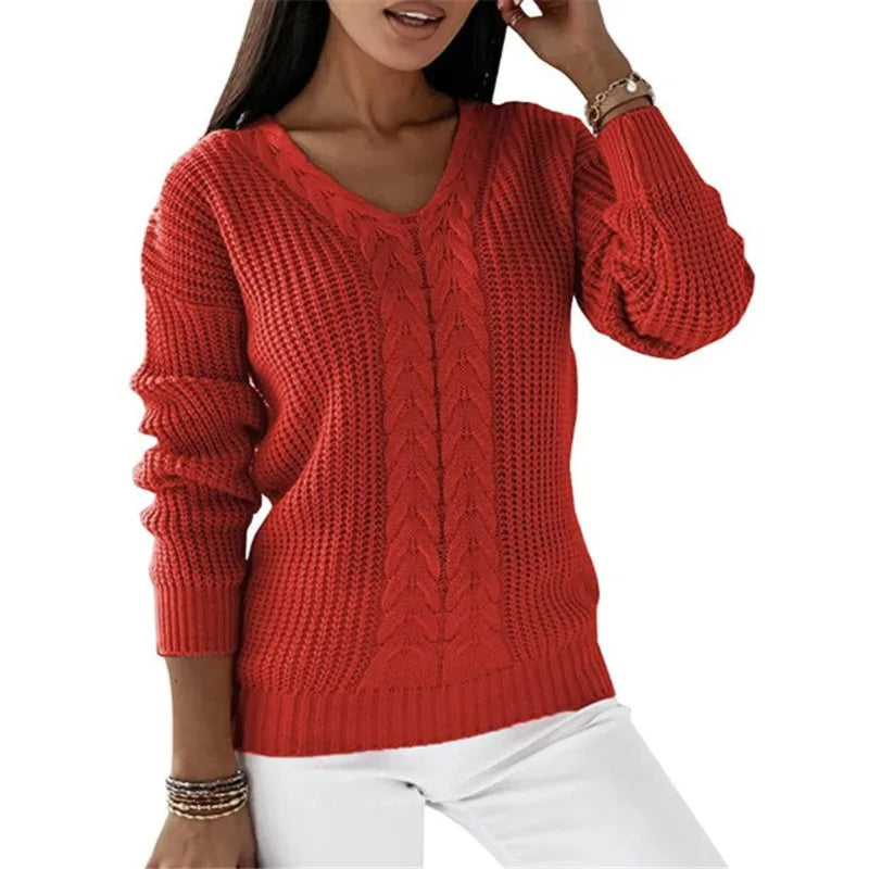 Essencia | Vintage V-Neck Knitted Sweater