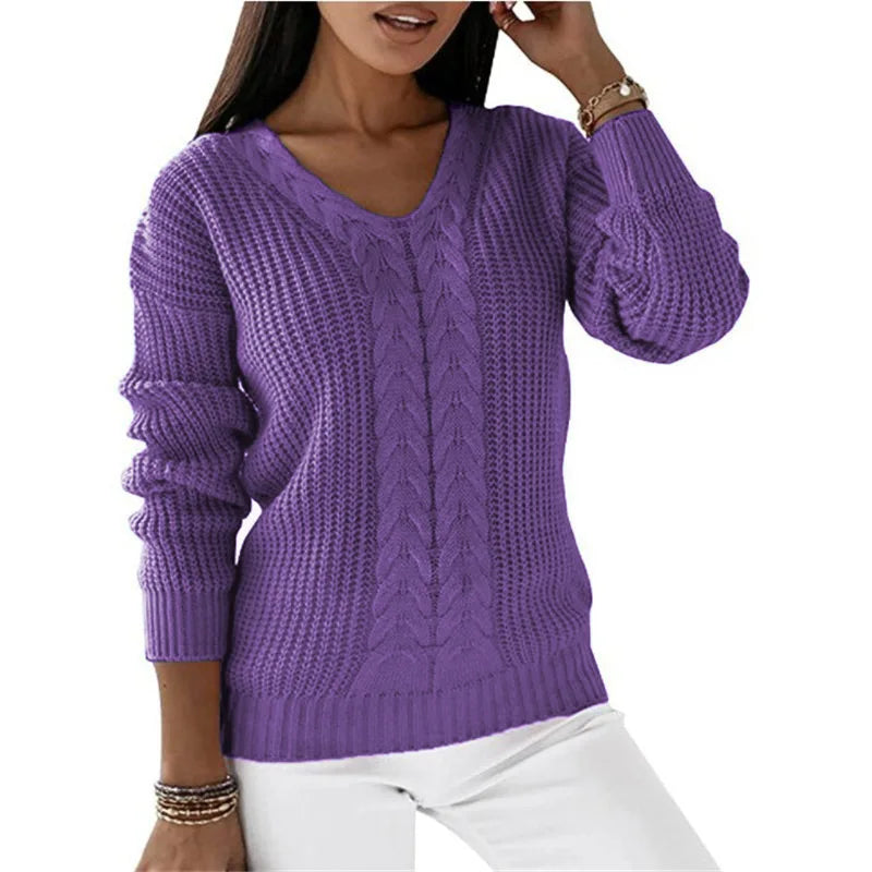 Essencia | Vintage V-Neck Knitted Sweater