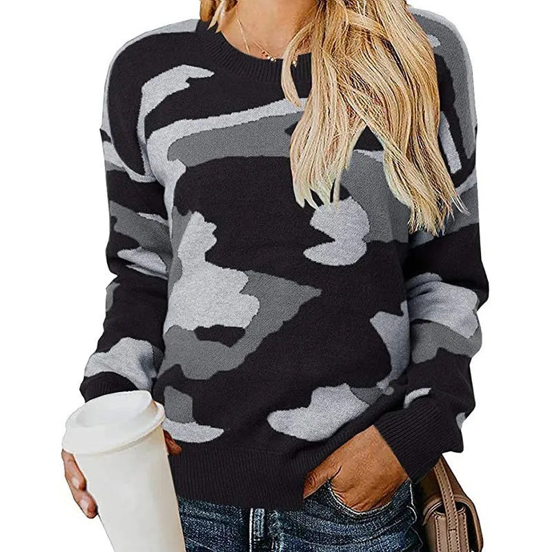 Essencia | Camouflage Leopard Knit Sweater