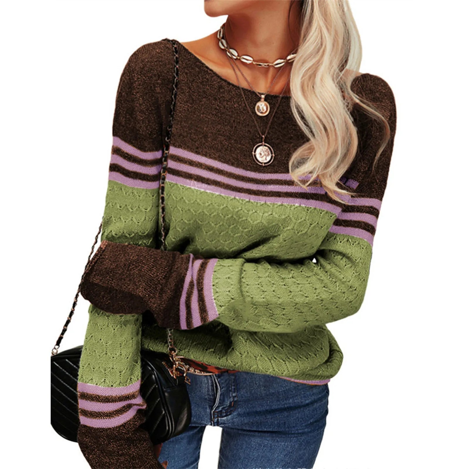 Essencia | Casual Stripe Knitted Sweater