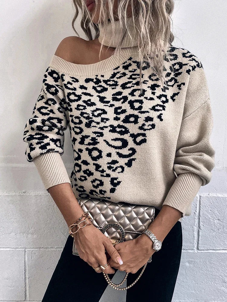 Essencia | Leopard Drop Shoulder Sweater