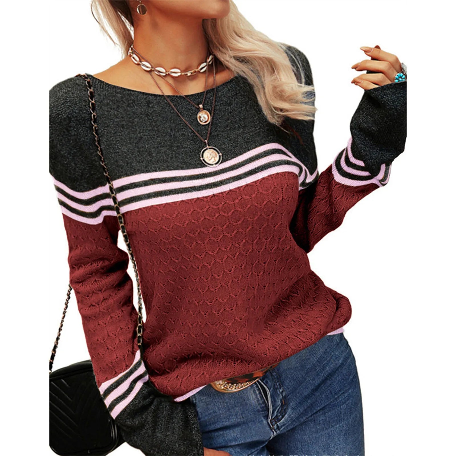 Essencia | Casual Stripe Knitted Sweater