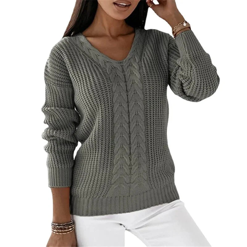 Essencia | Vintage V-Neck Knitted Sweater