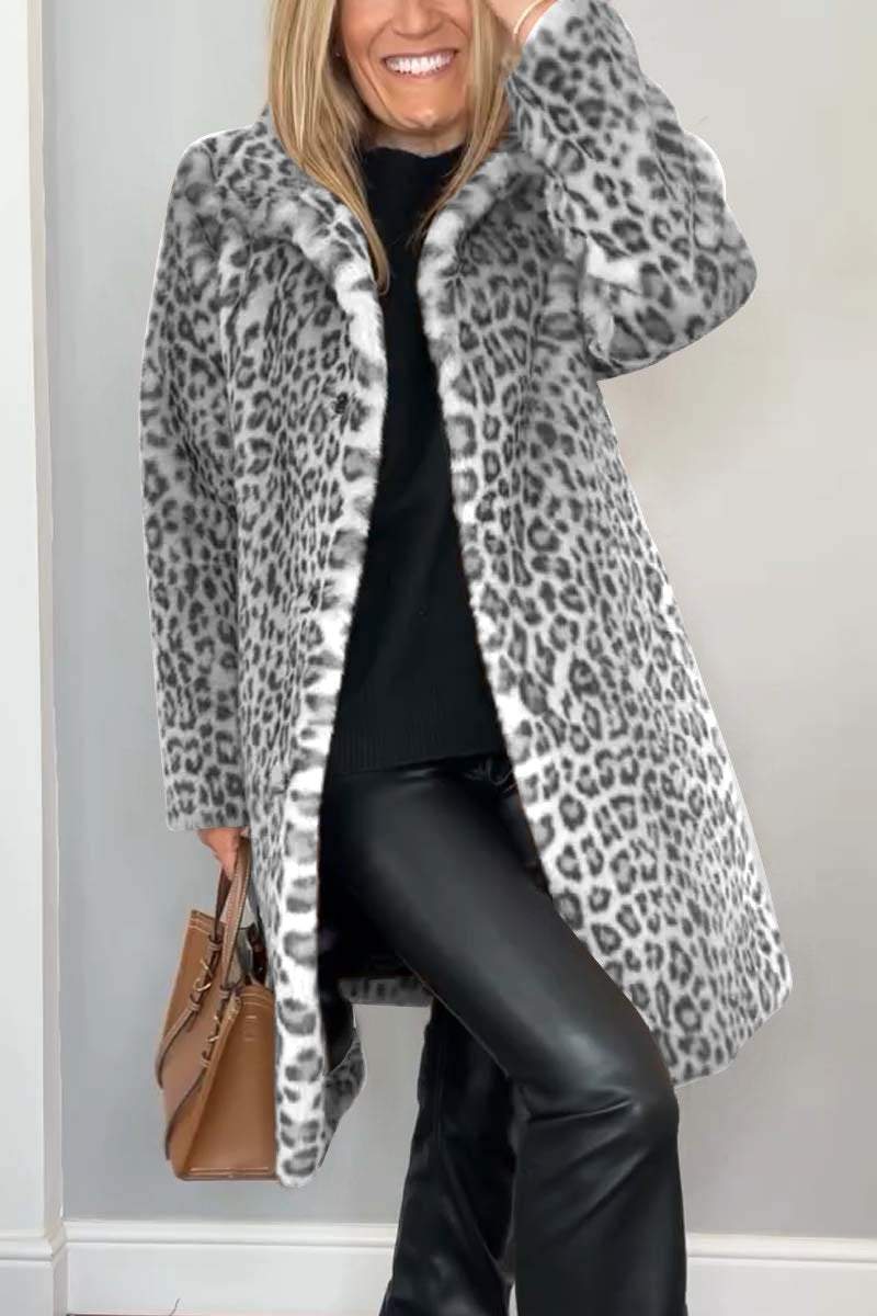 Linsey - Soft leopard long jacket