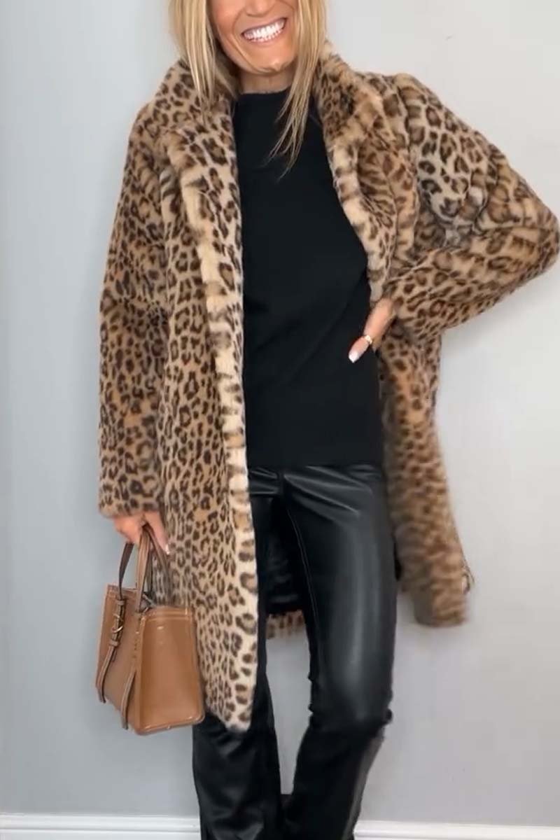 Linsey - Soft leopard long jacket