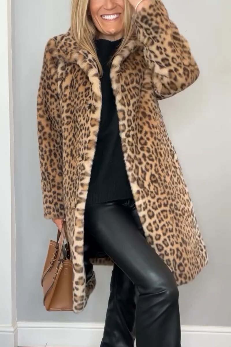 Linsey - Soft leopard long jacket