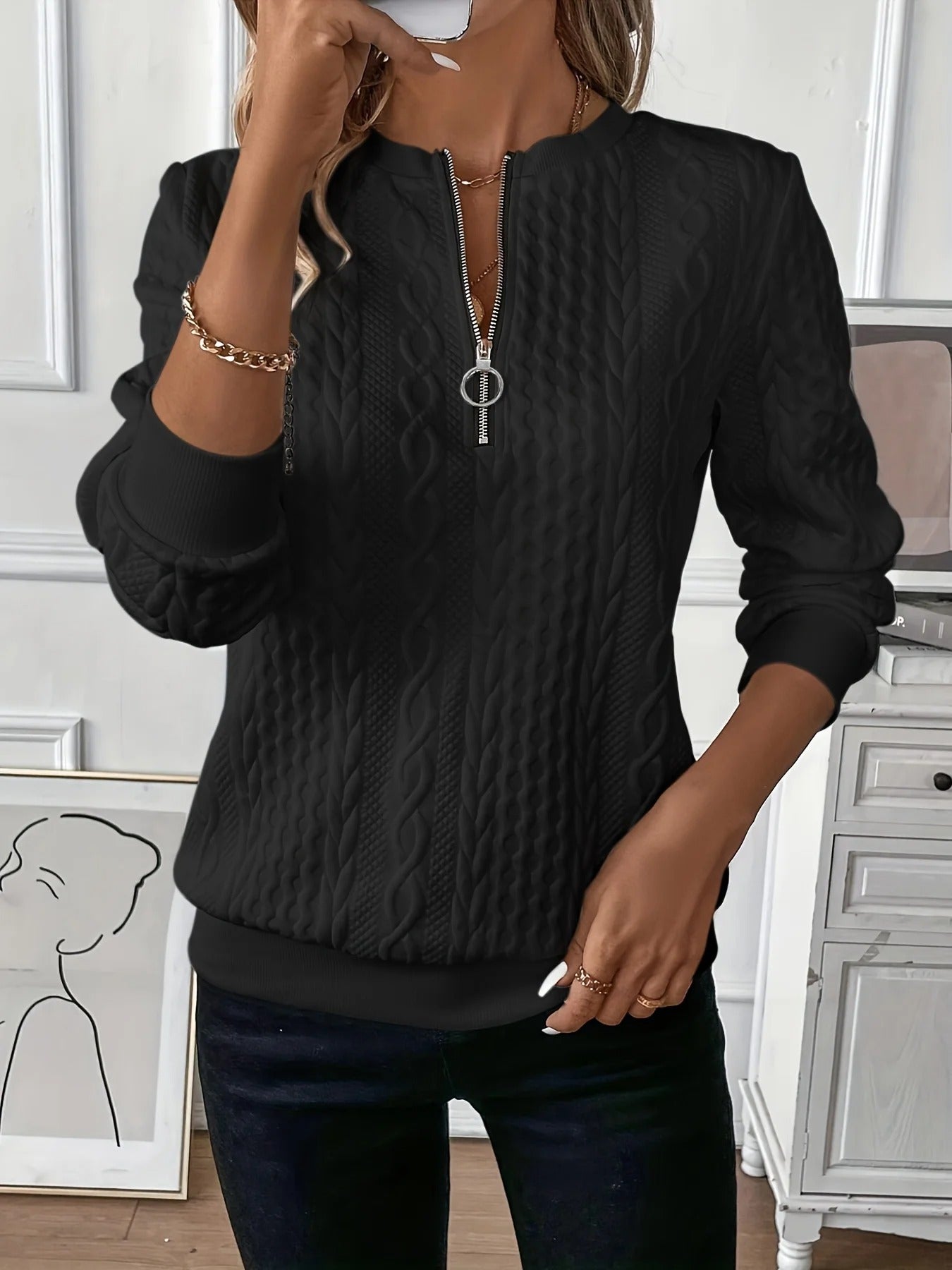 Essencia | Stylish zipped sweater